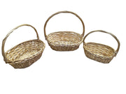 Handwoven Willow Basket with Handle – Set of 3