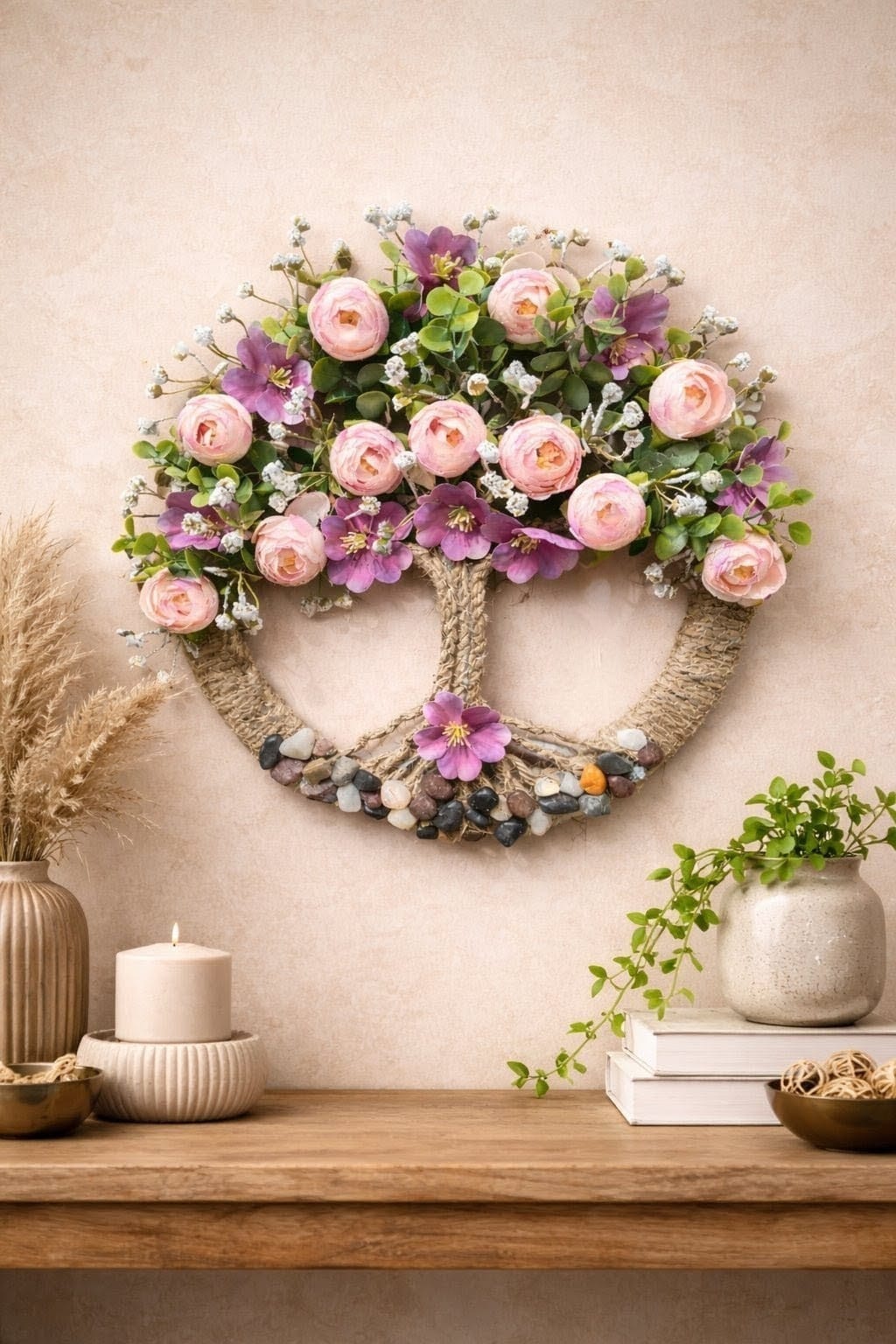 Handmade Floral Tree Wall Hanging (12x12 Inch)