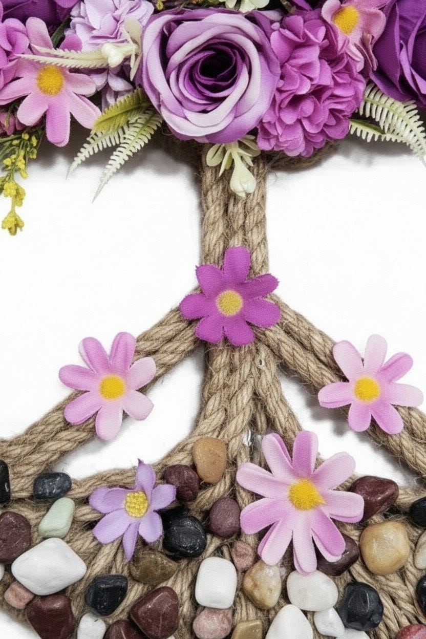 Handmade Round Décor Floral Tree Wall Art 12'' x 12''