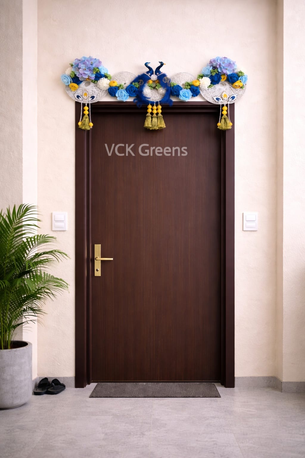 Royal Peacock Floral Toran Wall Hanging (90 cm)