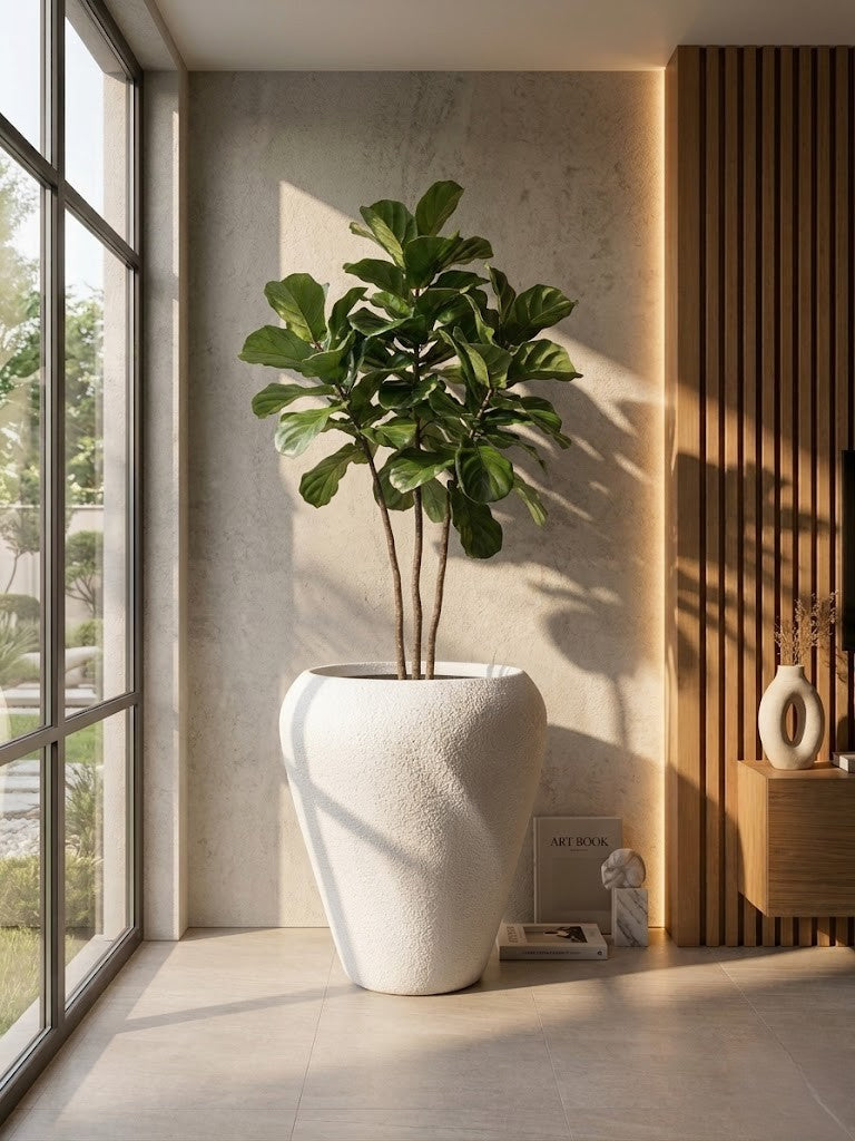 White Noir Aura Textured Planter