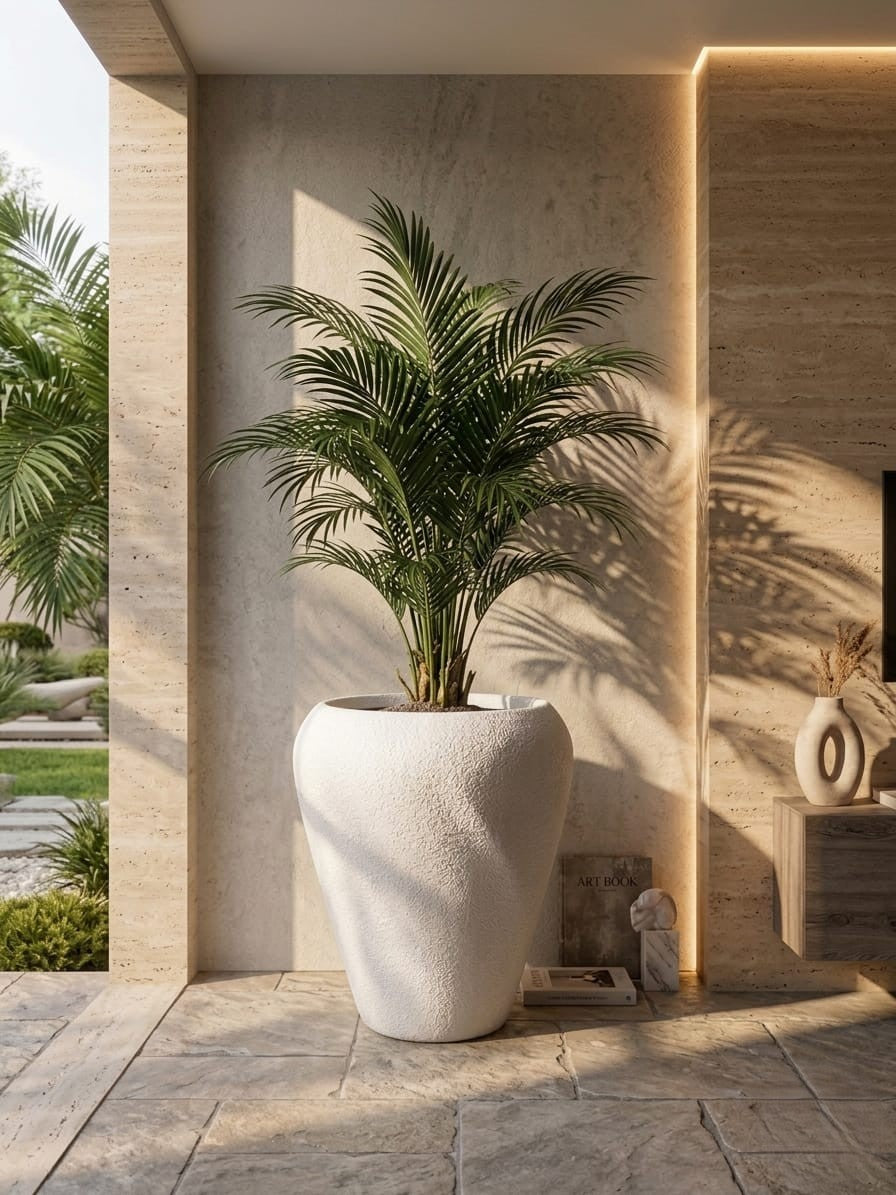 White Noir Aura Textured Planter
