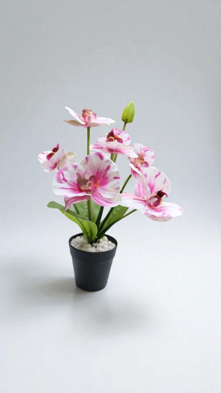 Artificial Orchid Flower Arrangement with pot 35cm