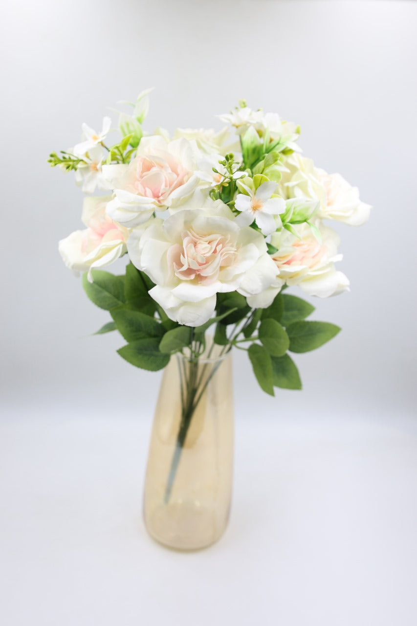 Artificial Classic Rose Flowers Bunch 43cm