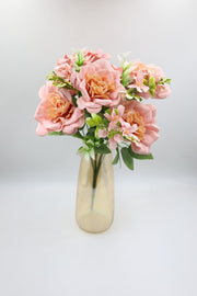 Artificial Classic Rose Flowers Bunch 43cm