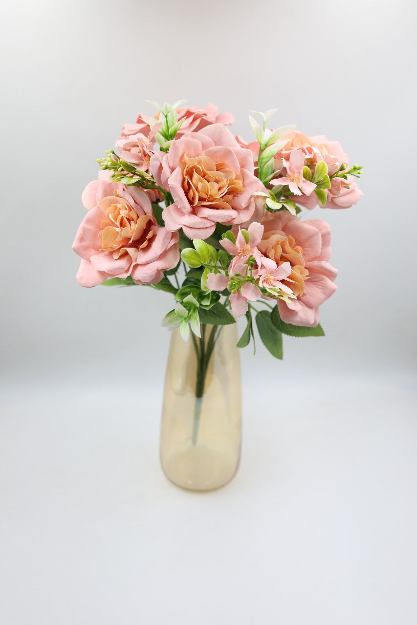 Artificial Classic Rose Flowers Bunch 43cm