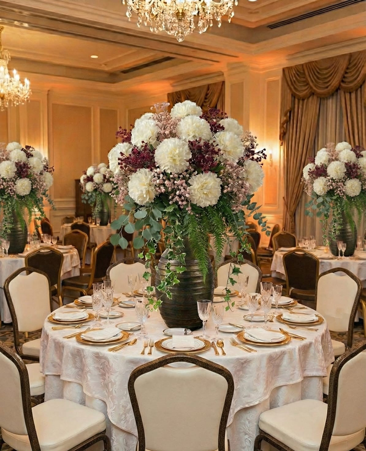 Antique Bronze Ribbed Metal Decorative Vase