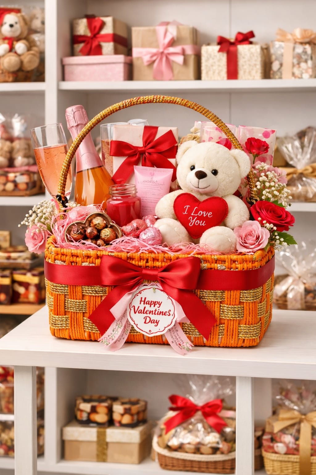 Handwoven Raffia Decorative Basket with Handle