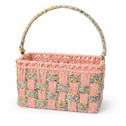 Handwoven Raffia Decorative Basket with Handle