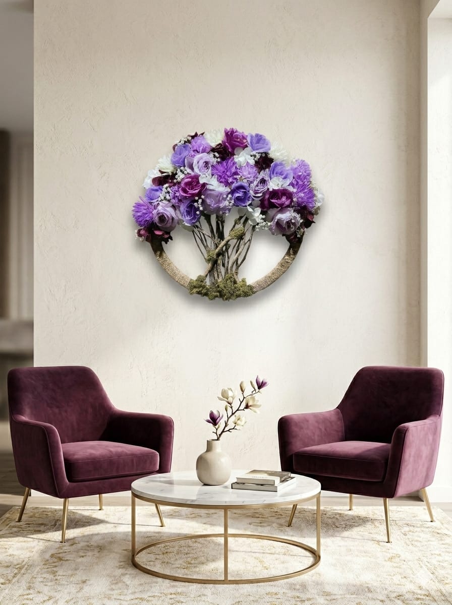 Handmade Floral Tree Wall Hanging (18 x 18 Inch)