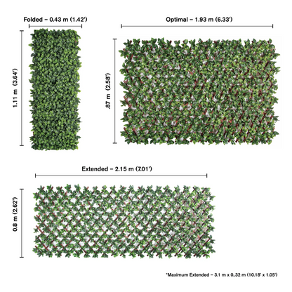 Artificial Lemon Leaf Willow Trelli (1mtr X 2mtr, 21sqft)