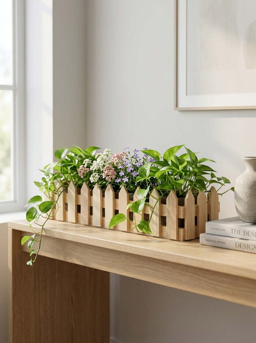 Wooden Fence Planter 24 Inch