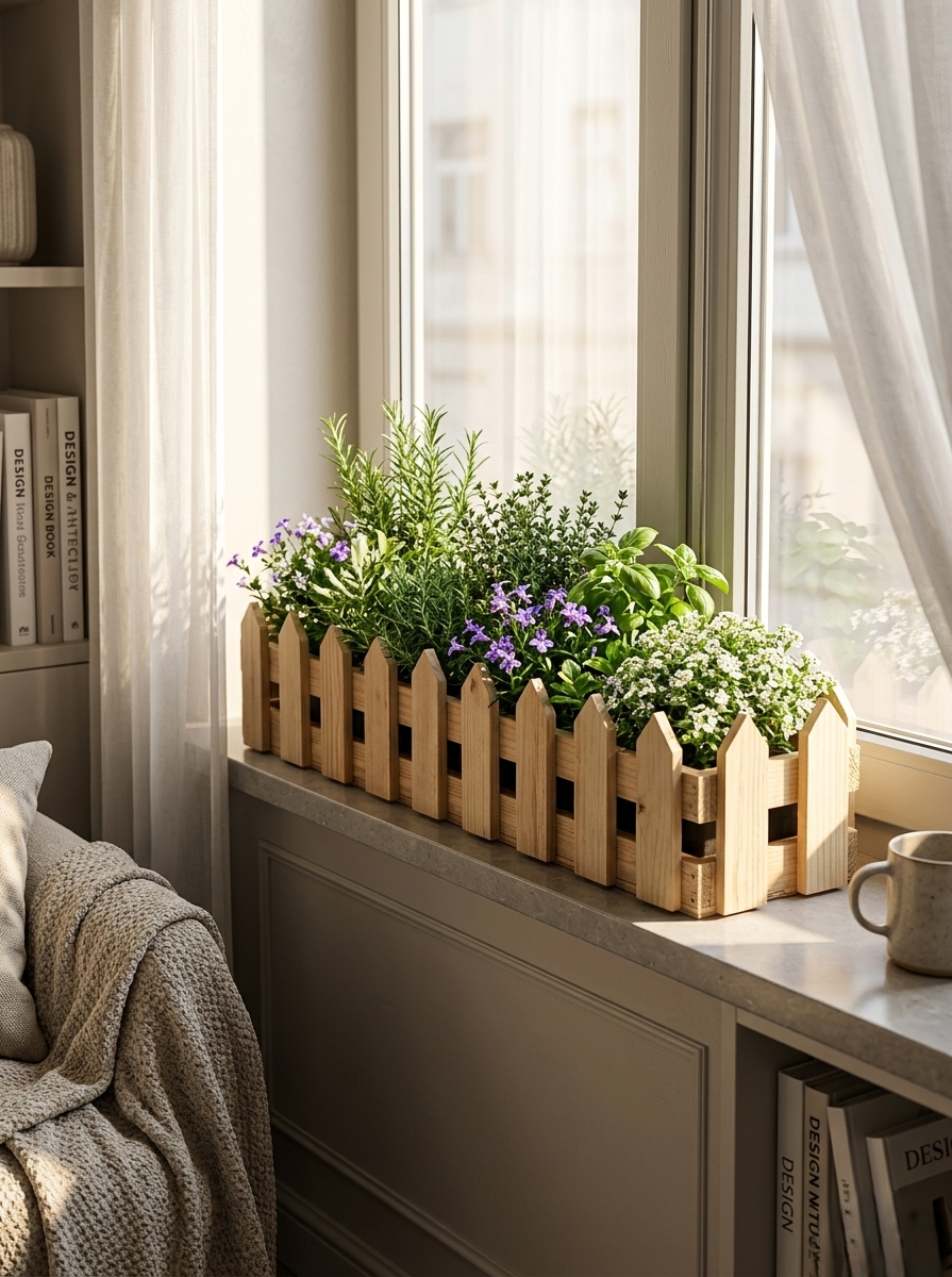 Wooden Fence Planter 24 Inch