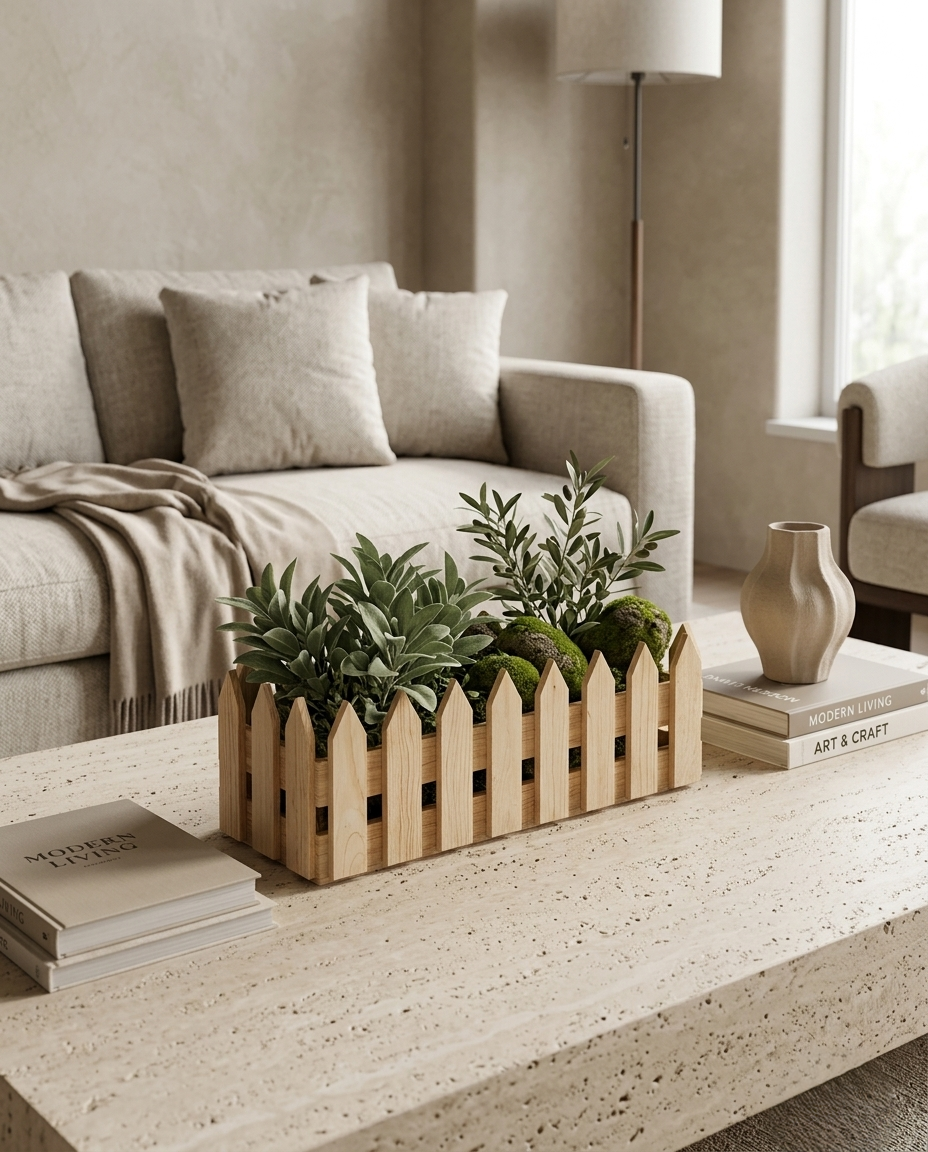 Wooden Fence Planter 18 Inch