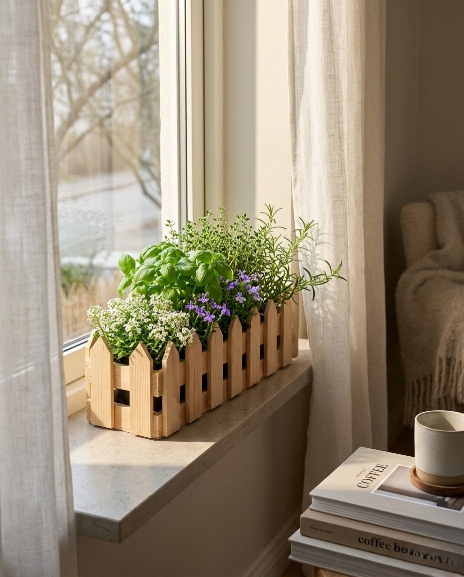Wooden Fence Planter 18 Inch