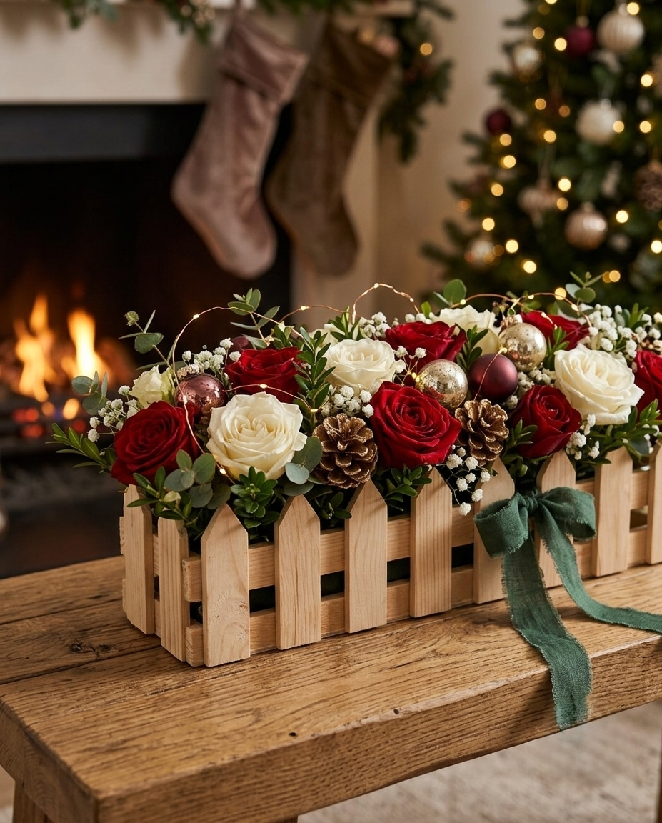Wooden Fence Planter 18 Inch
