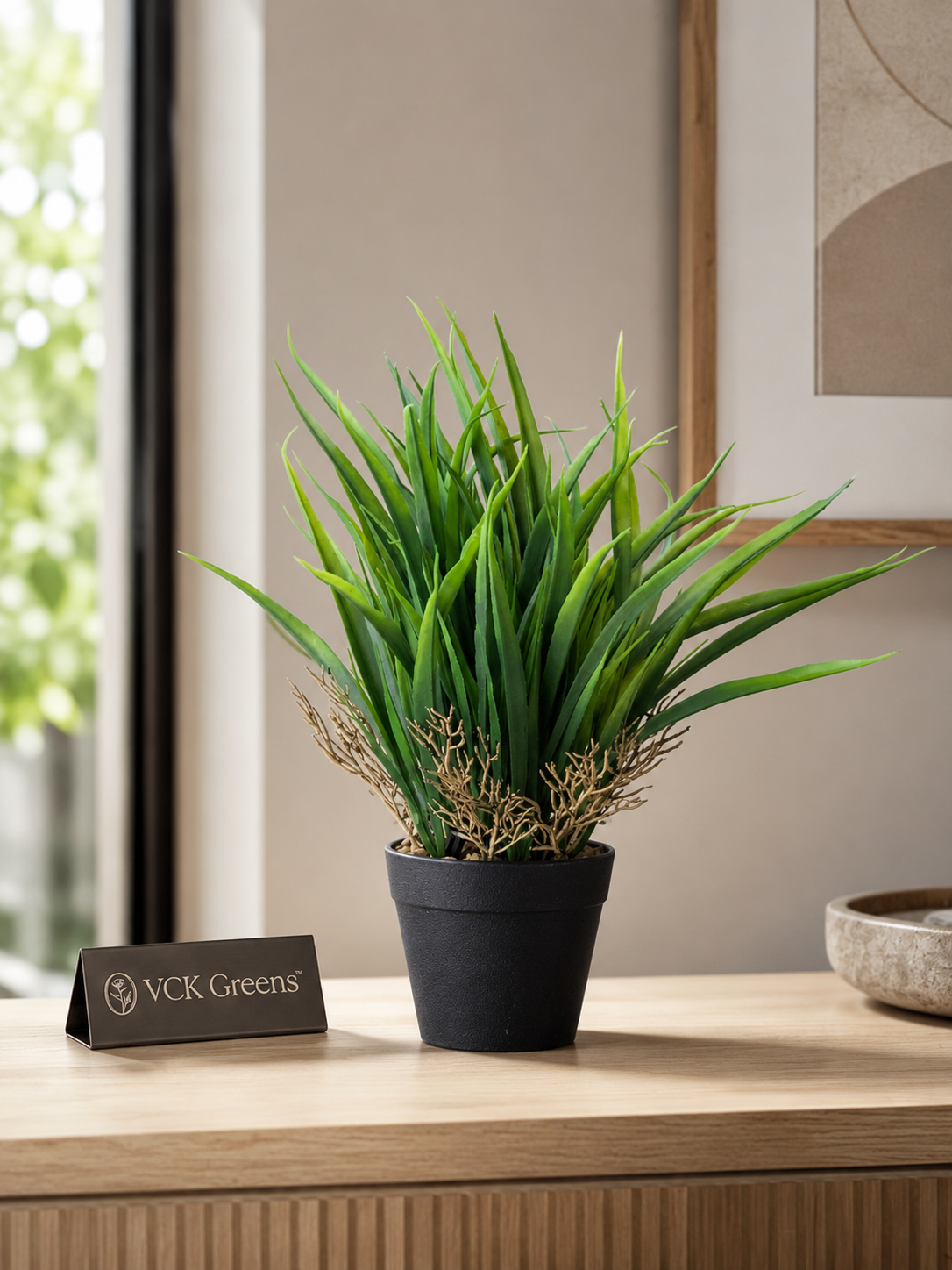 Artificial Meadow Grass Desk Planter