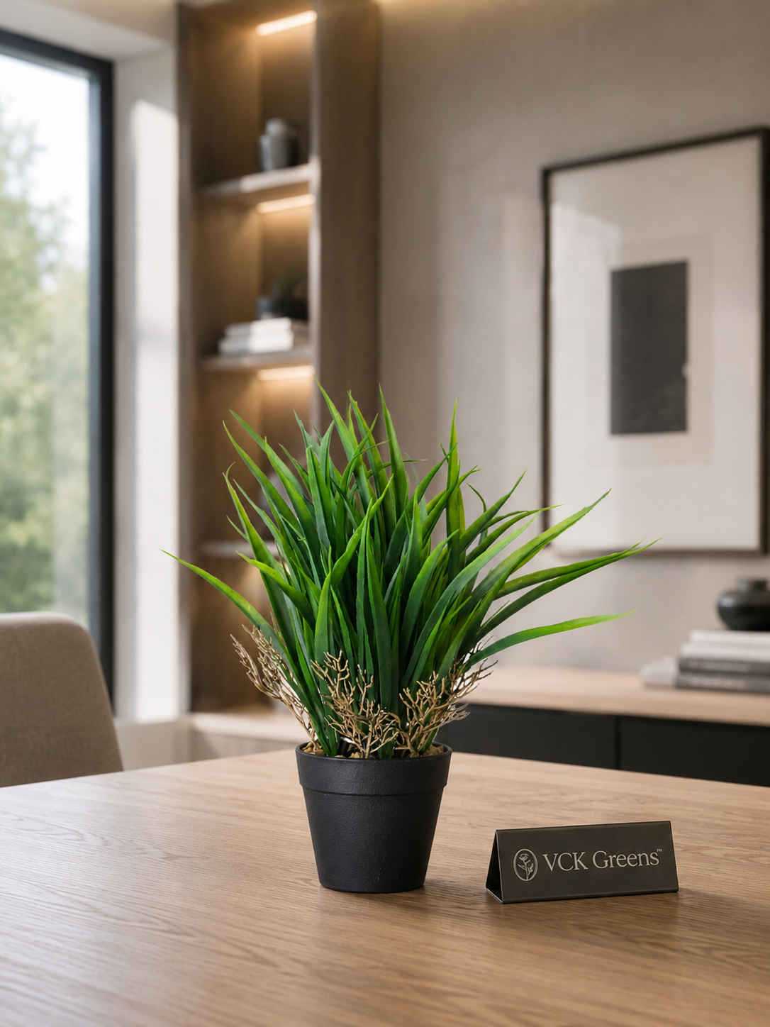 Artificial Meadow Grass Desk Planter