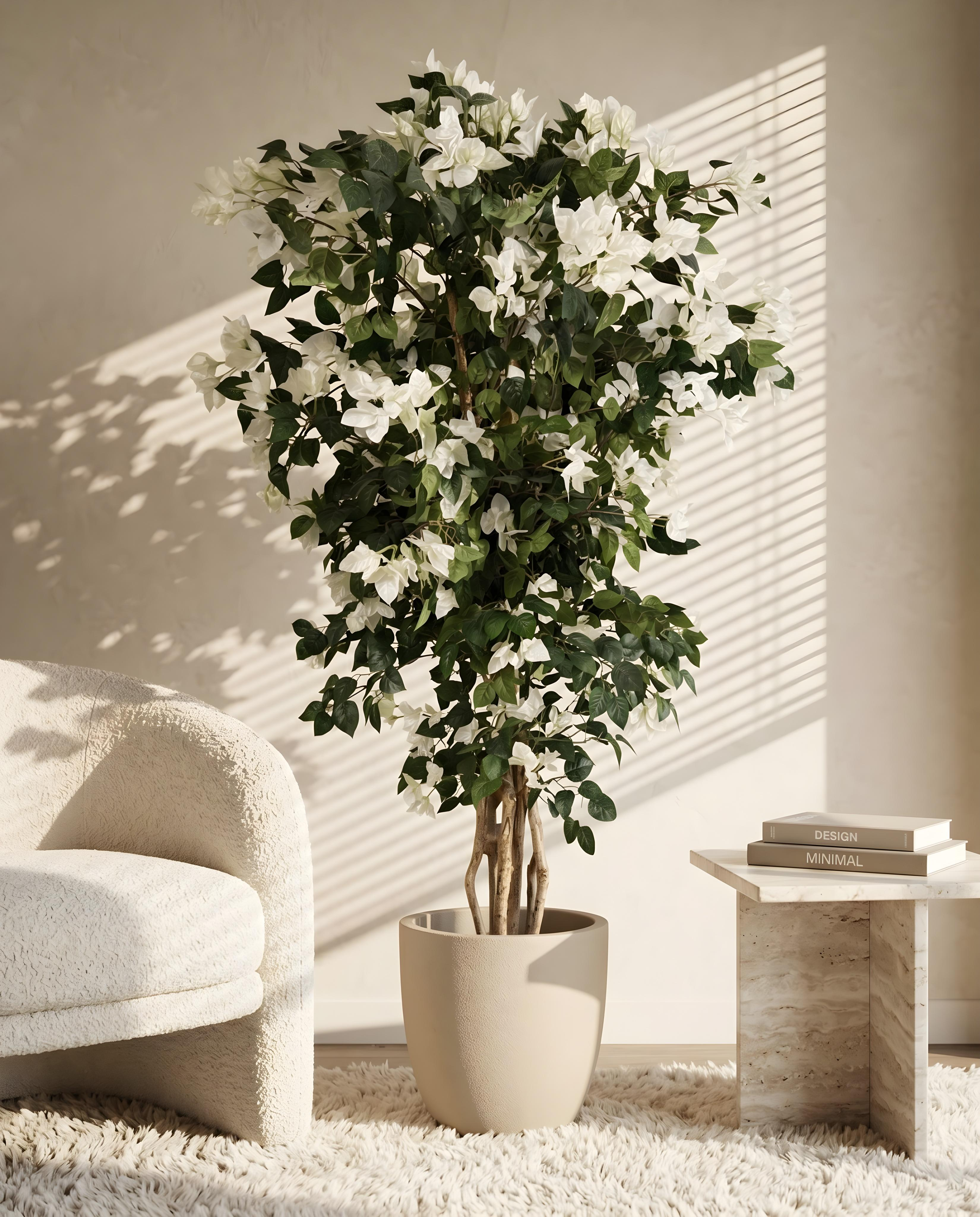 Artificial Lush White Bougainvillea Tree 6ft