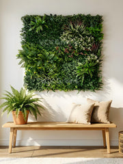 Artificial Lush Forest Green Wall Panel (1mtrX1mtr,10.76sqft)