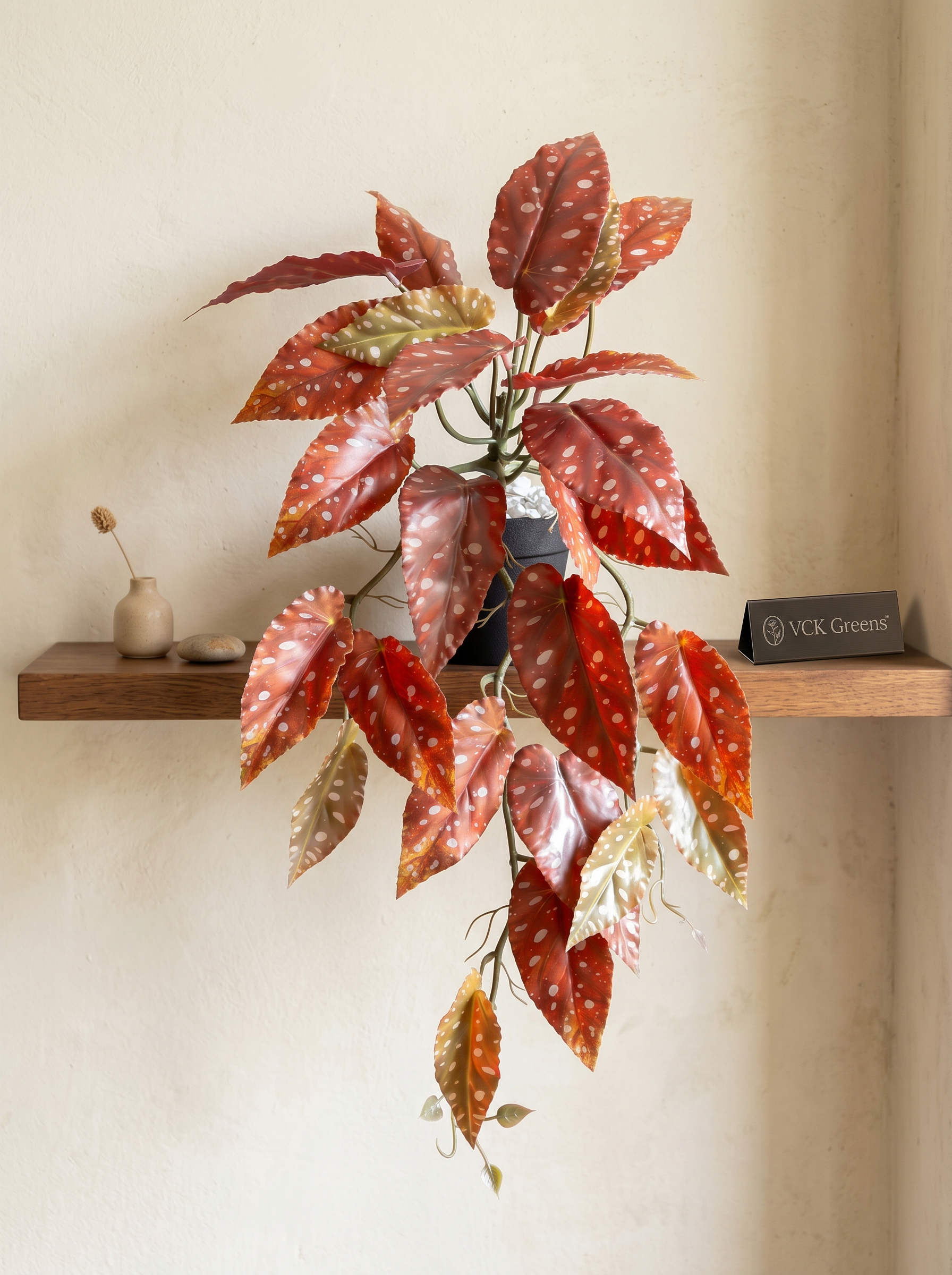 Artificial Red Begonia Leaf Creeper 50cm