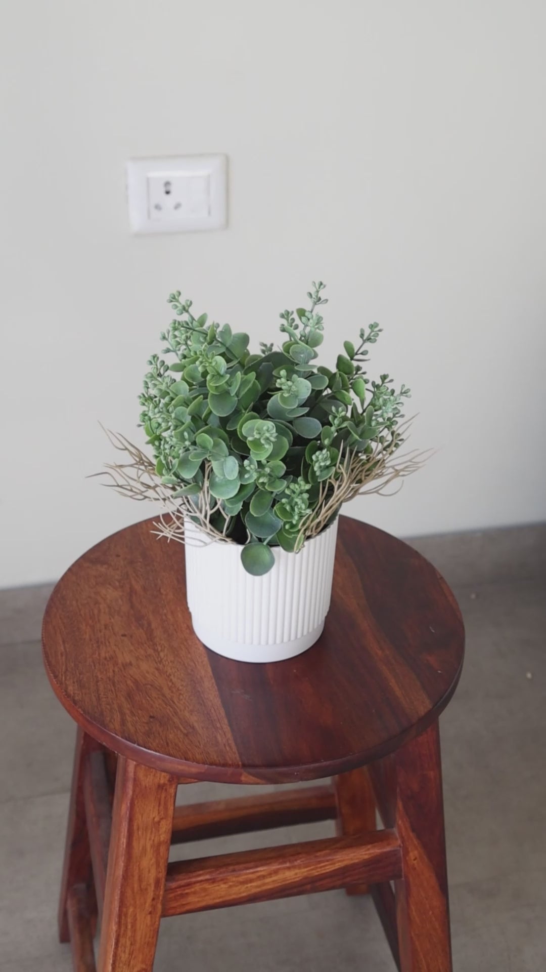 Load video: Artificial Eucalyptus Tabletop Plant 1ft