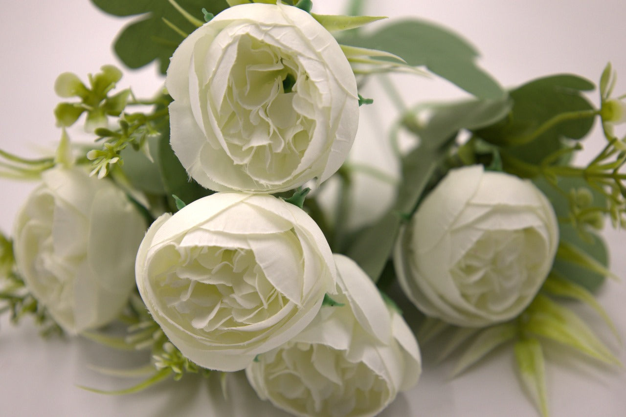 Artificial Small Peony Flower Bunches 30cm