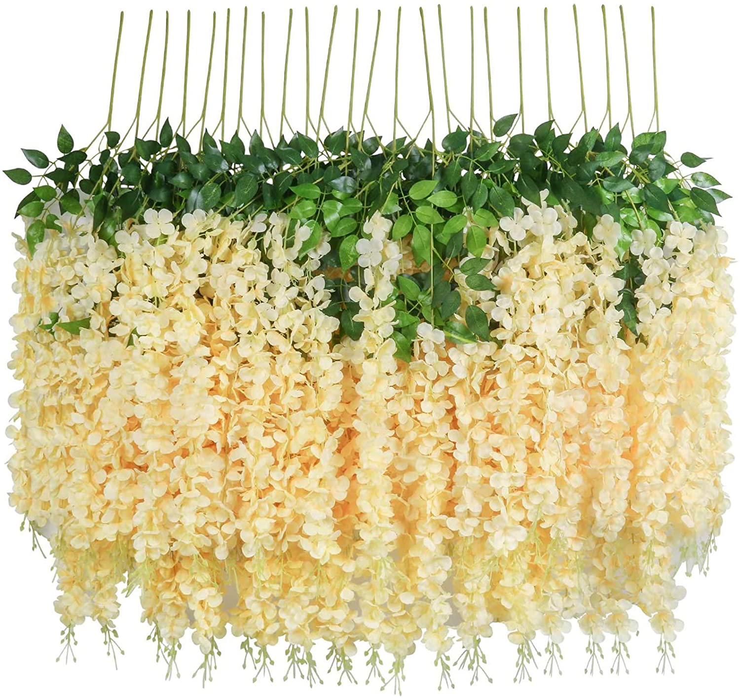 Artificial Dense Wisteria Hanging Flowers