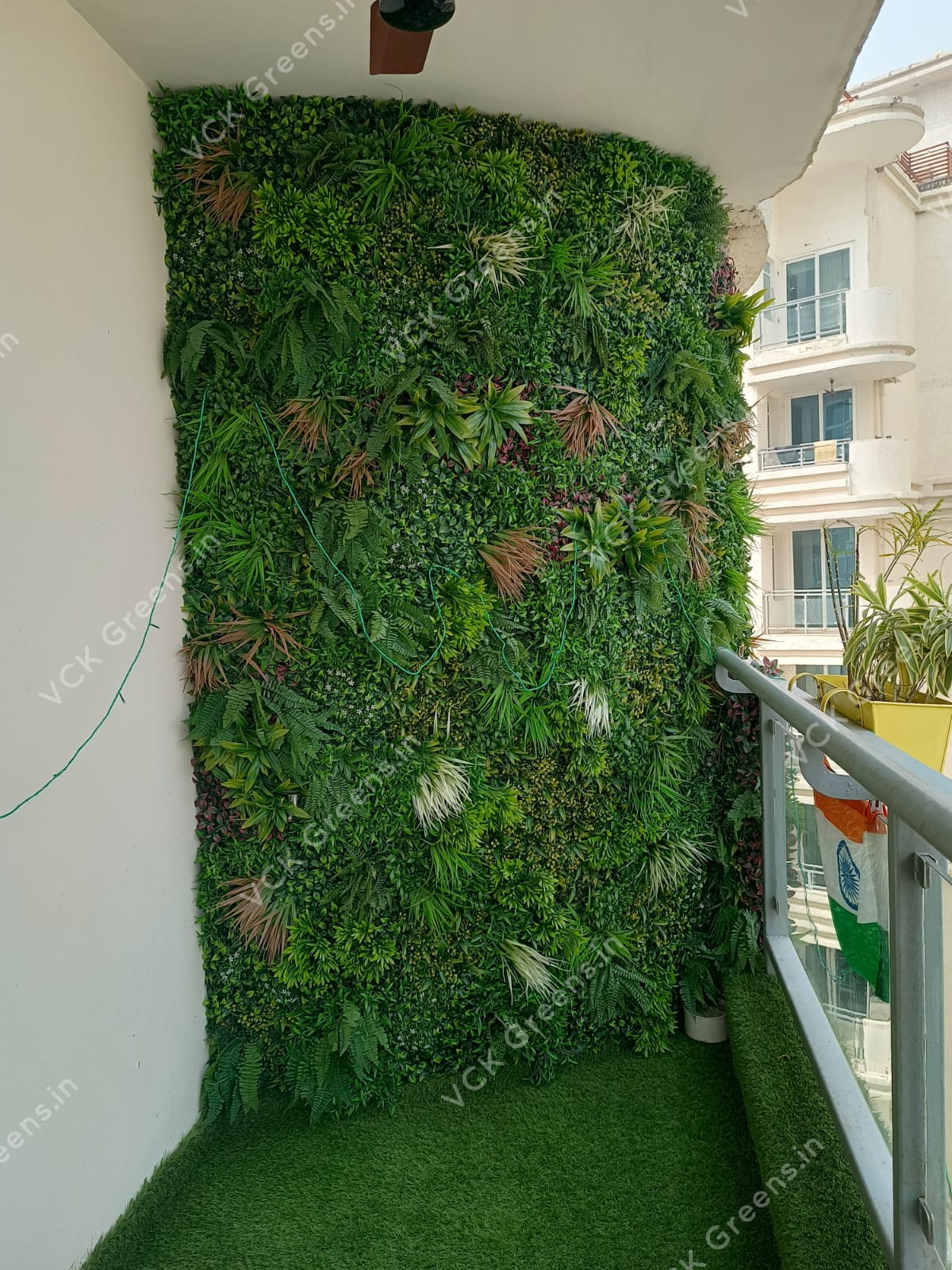 Artificial Amazon Shrubs Green Wall Mat (1mtr X 1mtr, 10.76sqft)