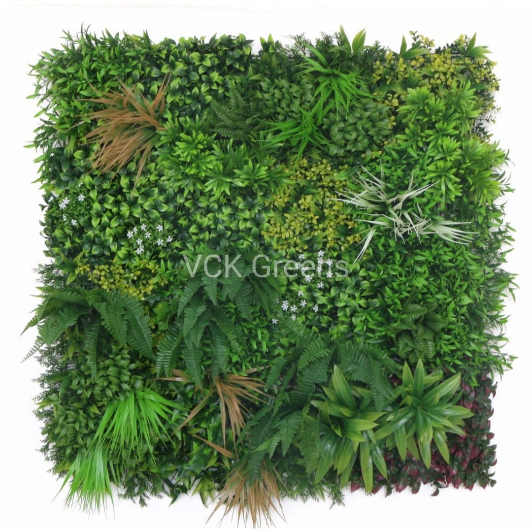 Artificial Amazon Shrubs Green Wall Mat (1mtr X 1mtr, 10.76sqft)
