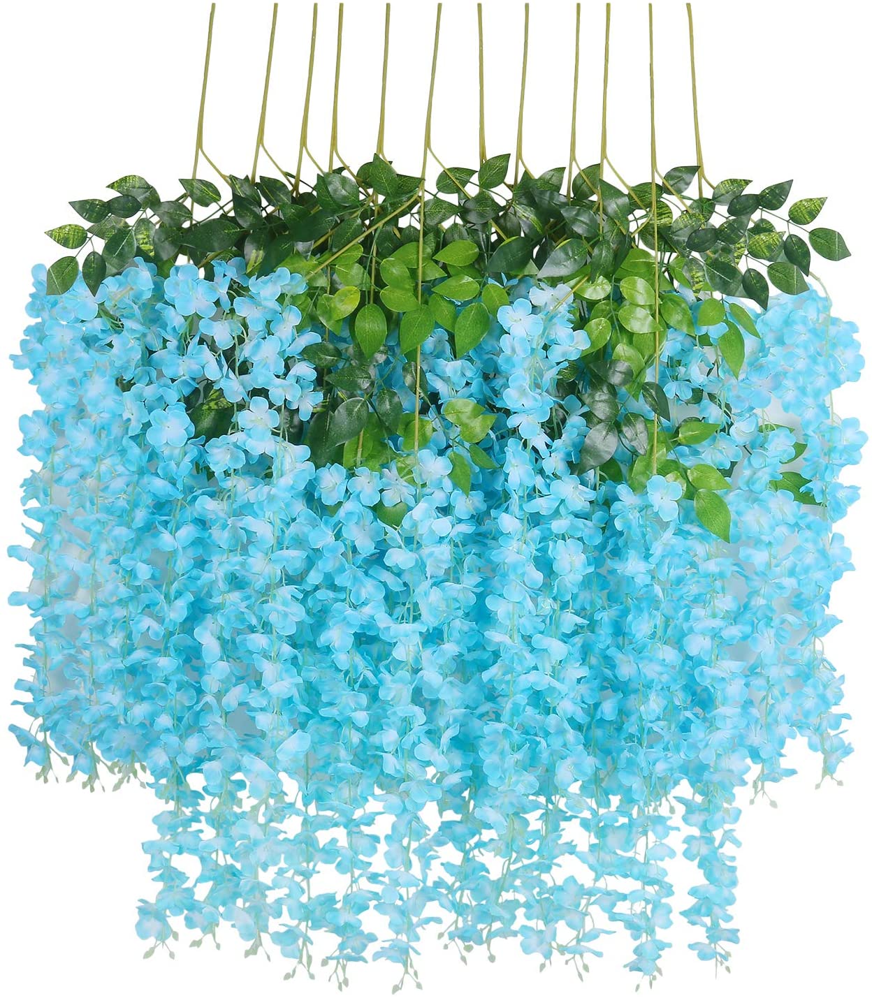 Artificial Dense Wisteria Hanging Flowers