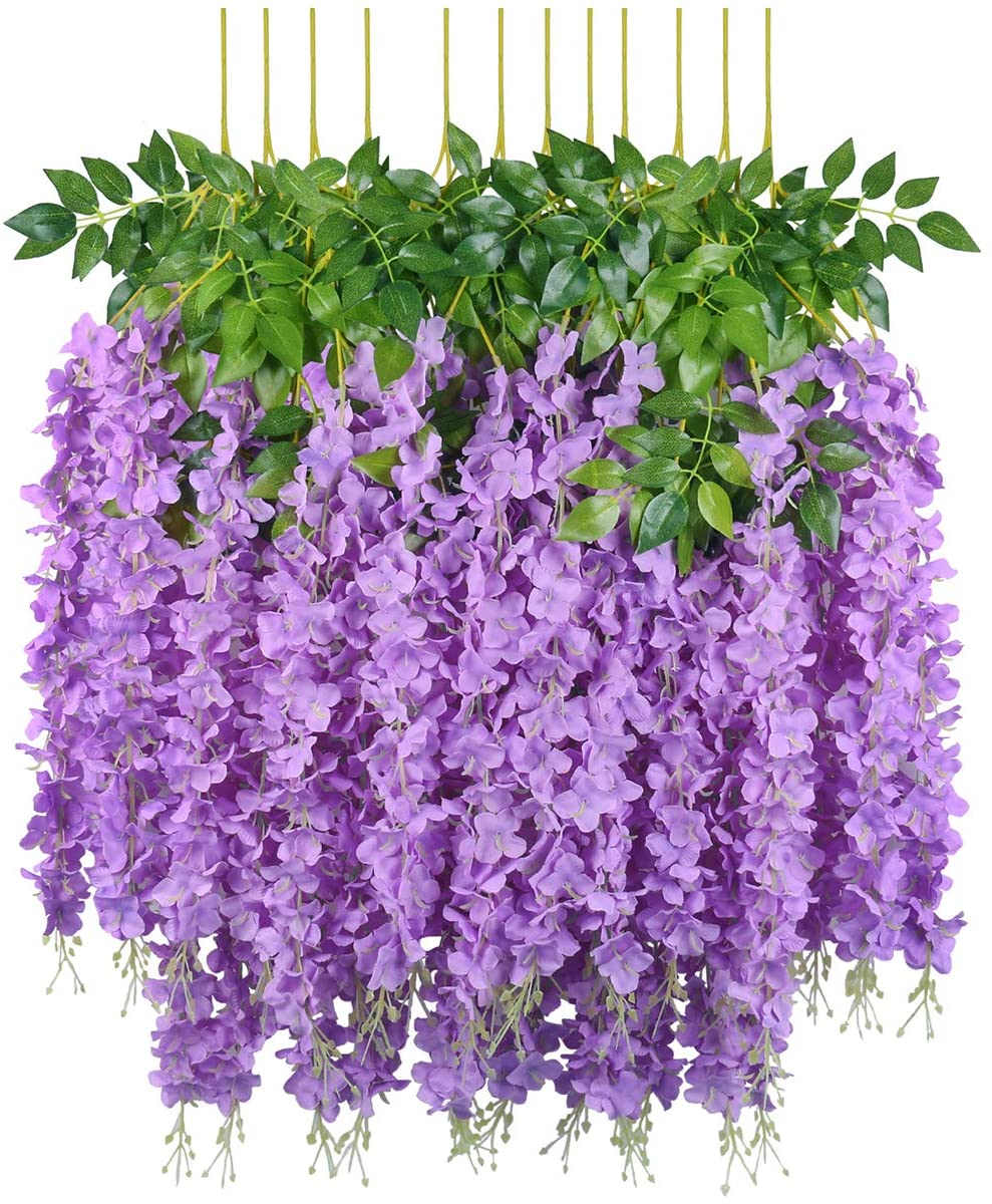 Artificial Dense Wisteria Hanging Flowers