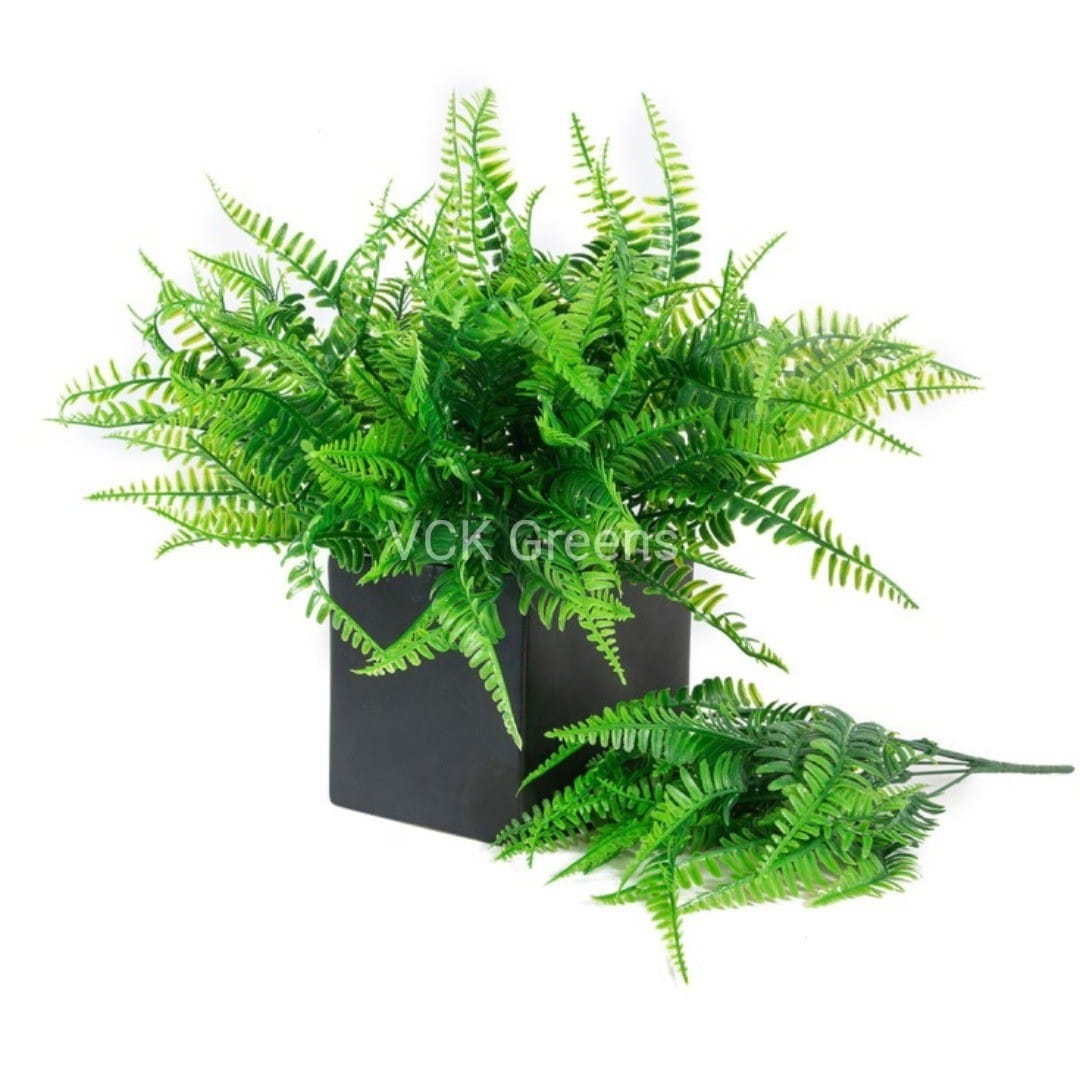 Artificial Green Fern Leaves Bunch 35cm