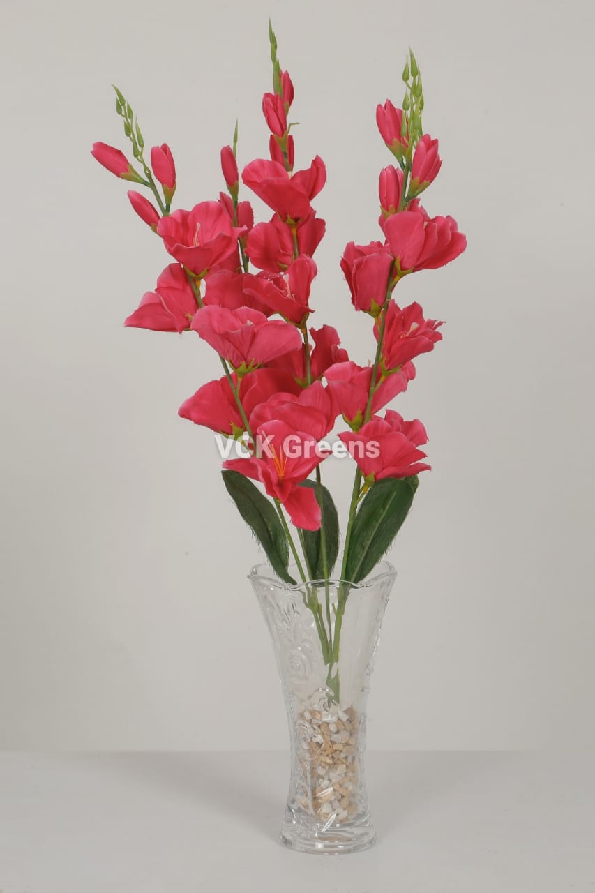 Artificial Gladiolus Flower Bunch X 5 Head (Set of 1pc, 50cm)