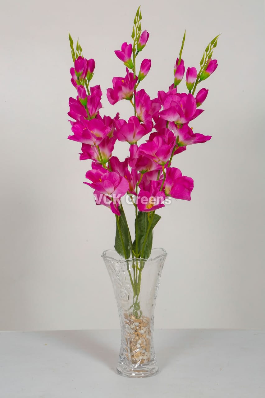 Artificial Gladiolus Flower Bunch X 5 Head (Set of 1pc, 50cm)