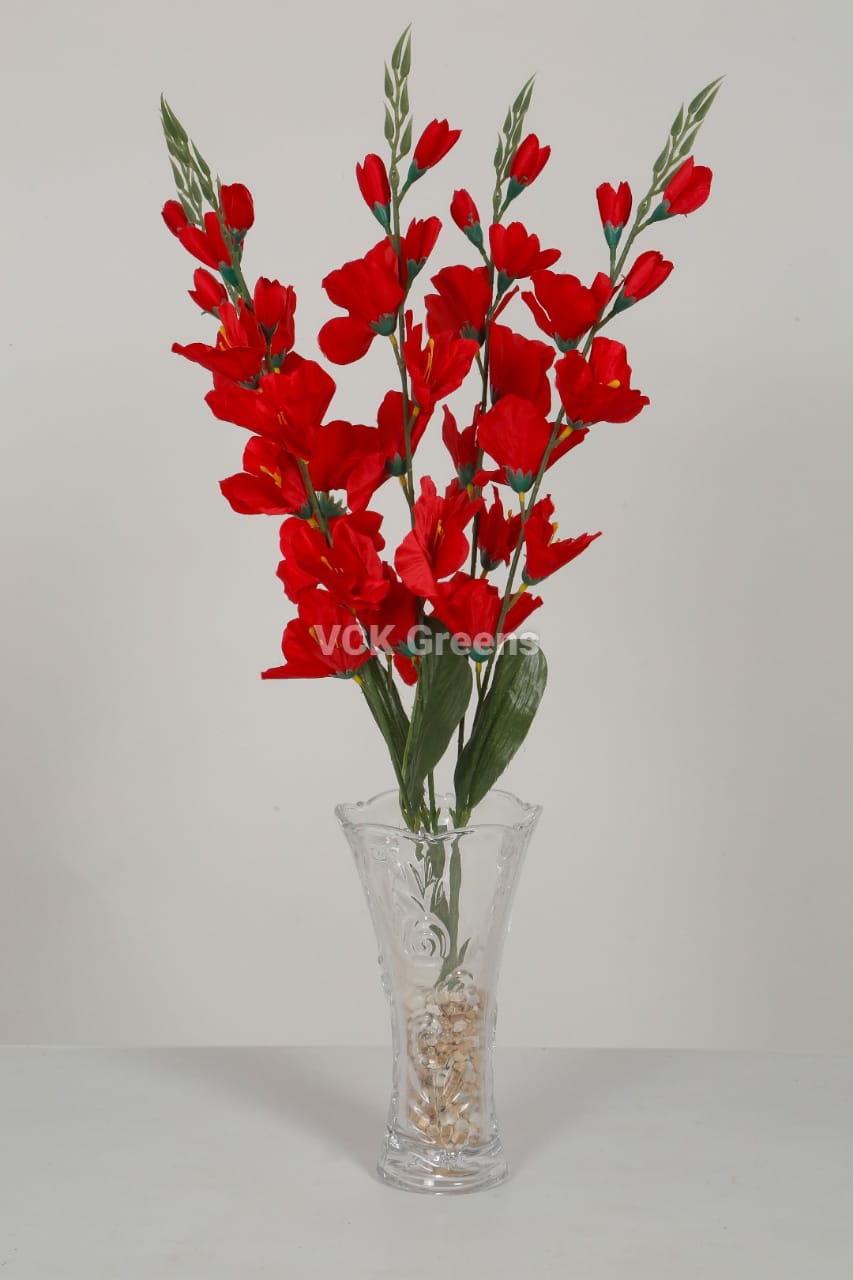 Artificial Gladiolus Flower Bunch X 5 Head (Set of 1pc, 50cm)