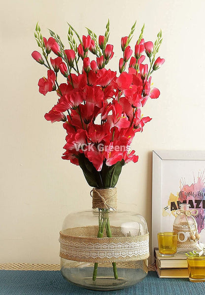 Artificial Gladiolus Flower Bunch X 5 Head (Set of 1pc, 50cm)