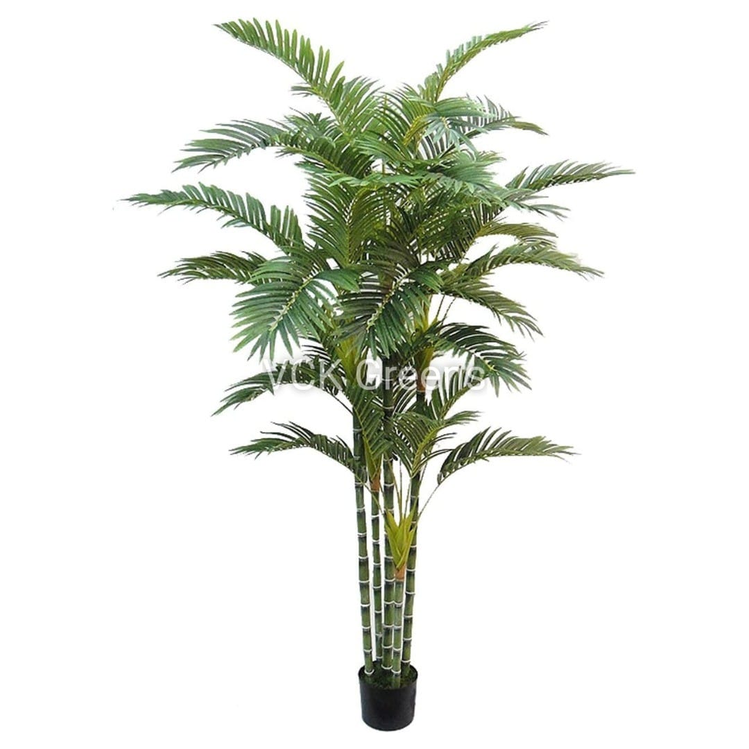 Artificial Tall Golden Areca Palm X 5 With Pot 6ft