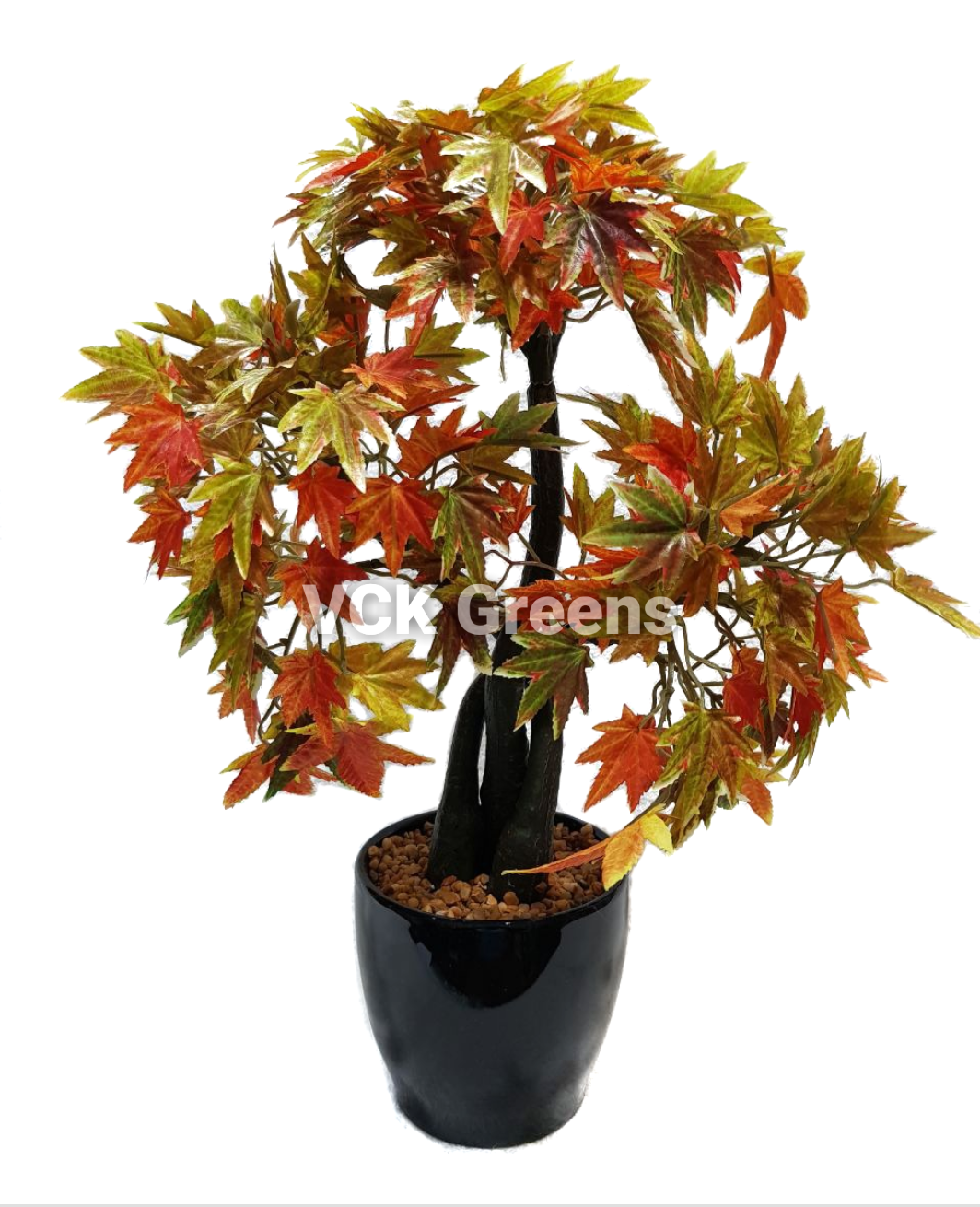 Artificial Japanese Maple Leaves Bonsai with Ceramic Vase 1.3 Feet