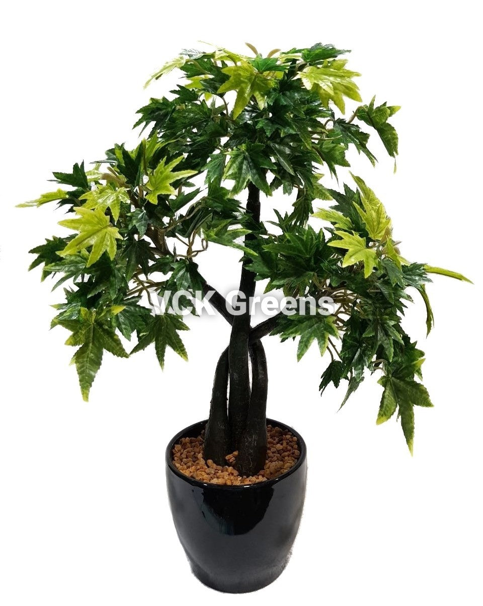 Artificial Japanese Maple Leaves Bonsai with Ceramic Vase 1.3 Feet