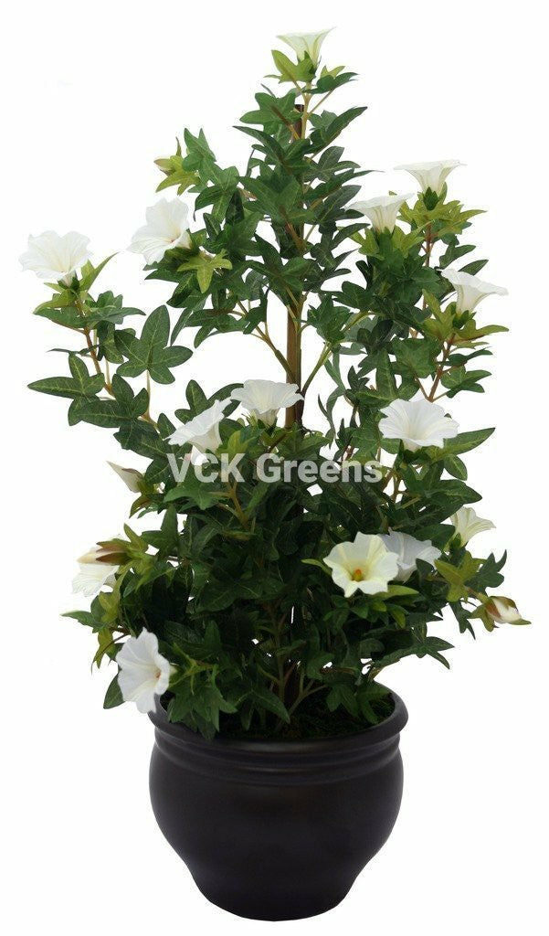 Artificial Morning Glory Leaves Bonsai With Vase 1.6 Feet