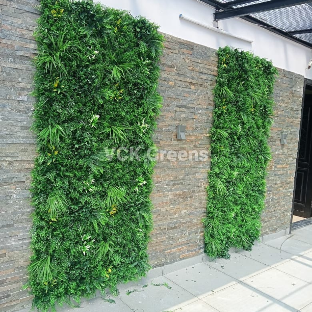 artificial vertical green walls garden for open terrae uv