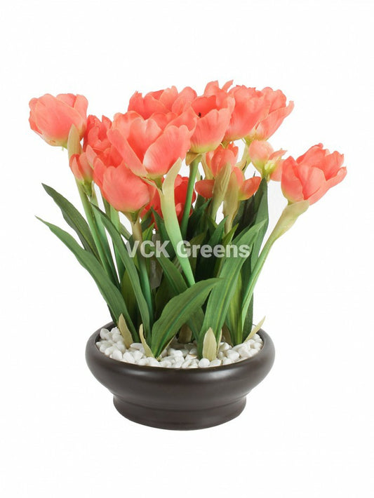 Artificial Tulip Flowers Bonsai 26 Cm