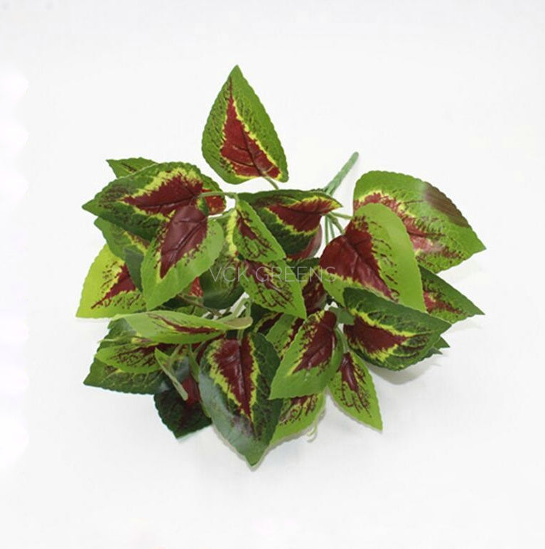 Artificial Coleus Leaves Bunch (Set of 3pc, 35cm)