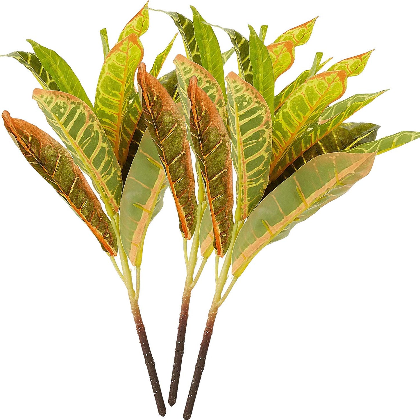 Artificial Croton Plant Bunches (Set of 3, 35cm)