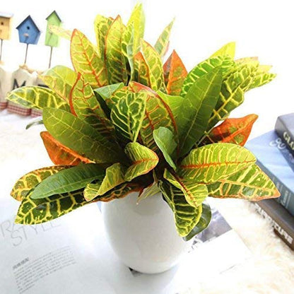 Artificial Croton Plant Bunches (Set of 3, 35cm)