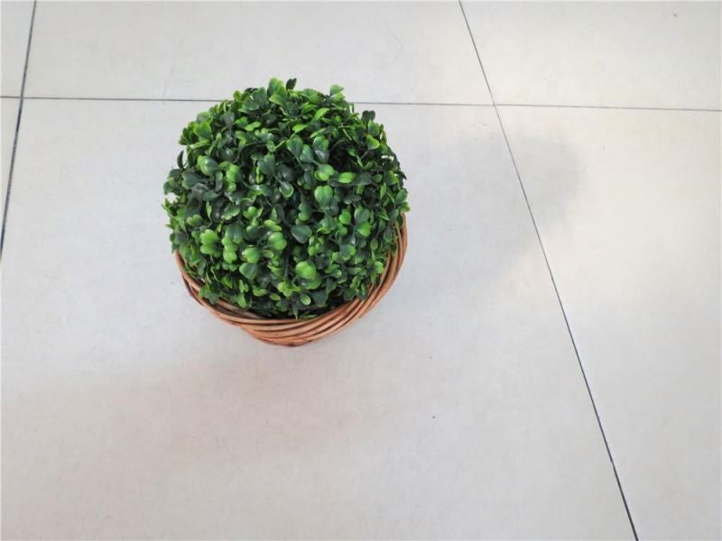 Artificial Boxwood Topiary Ball Without Pot (18cm X 18cm, Pack of 1pc)