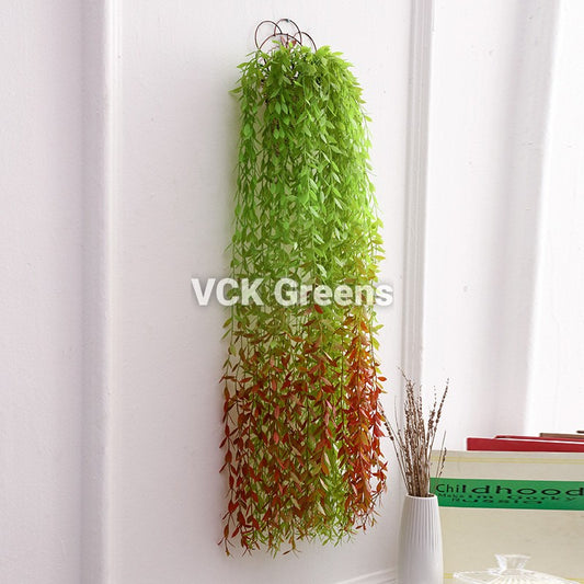 Artificial Hanging Willow Creeper (Red & Green , 3.3 Feet)